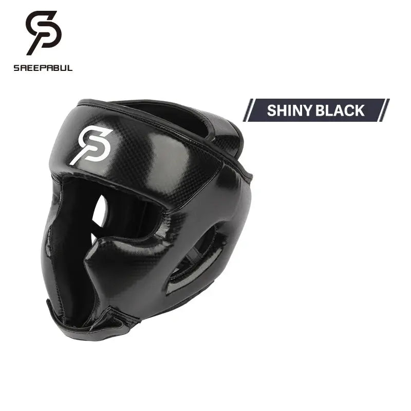 Casque de boxe SEAPPEBUL-Noir brillant Nakmuay