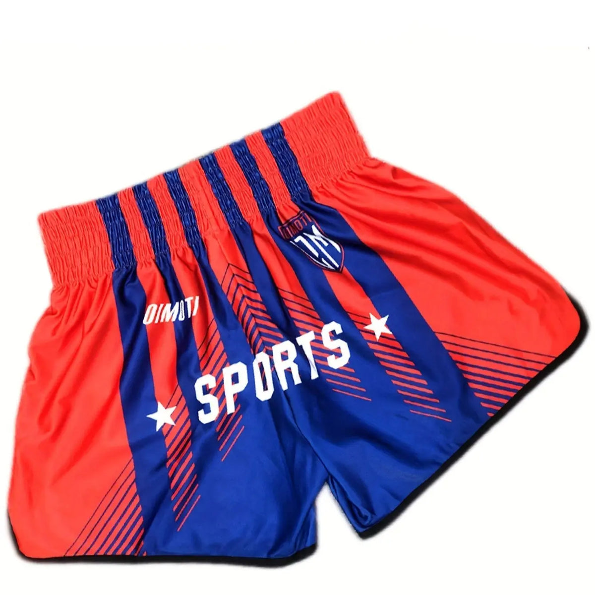 Short muay thai OIMOTI Naga Fang-Rouge/Bleu Nakmuay